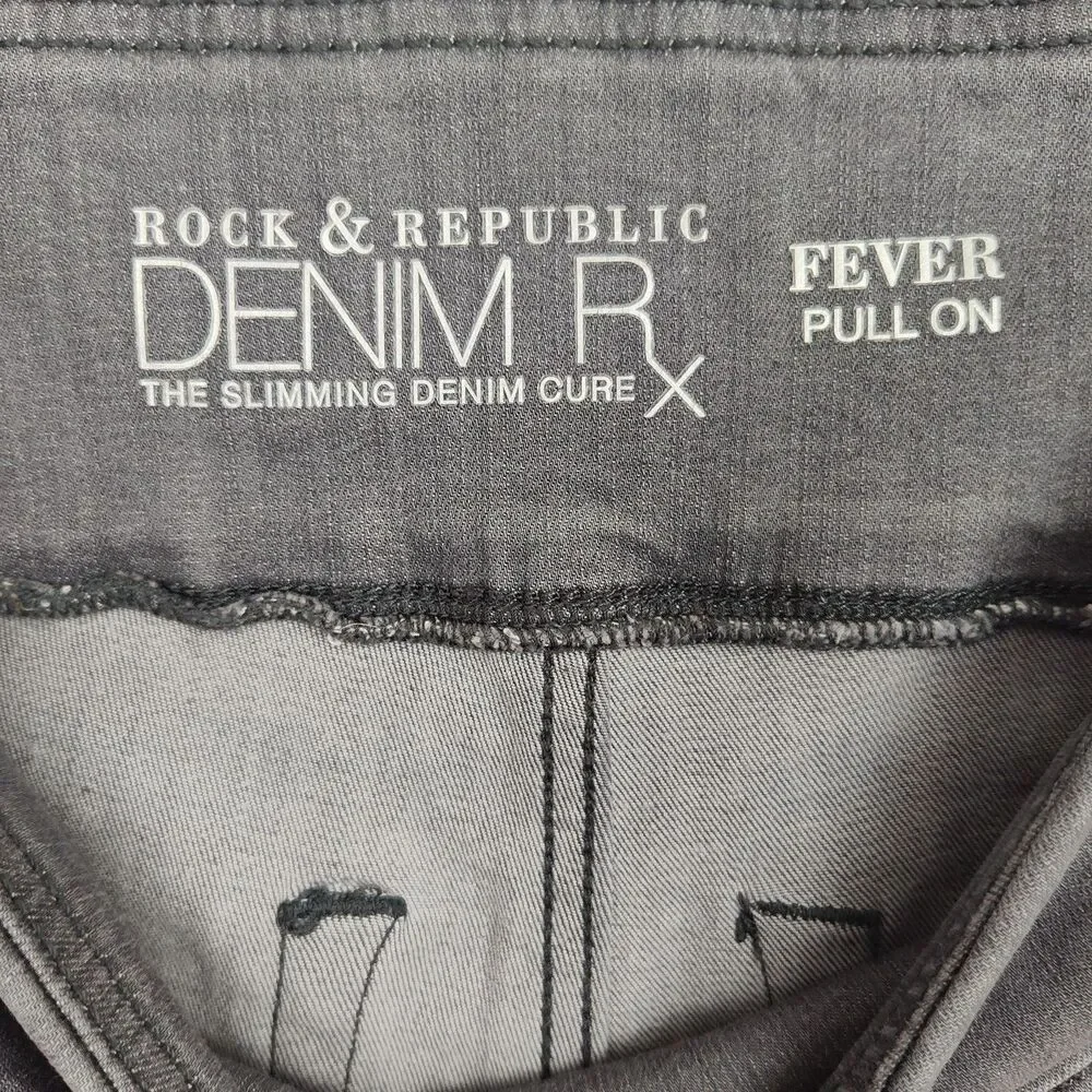 Rock & Republic Denim RX Fever Pull‎ On Jeggings, women's XS, distressed, gray